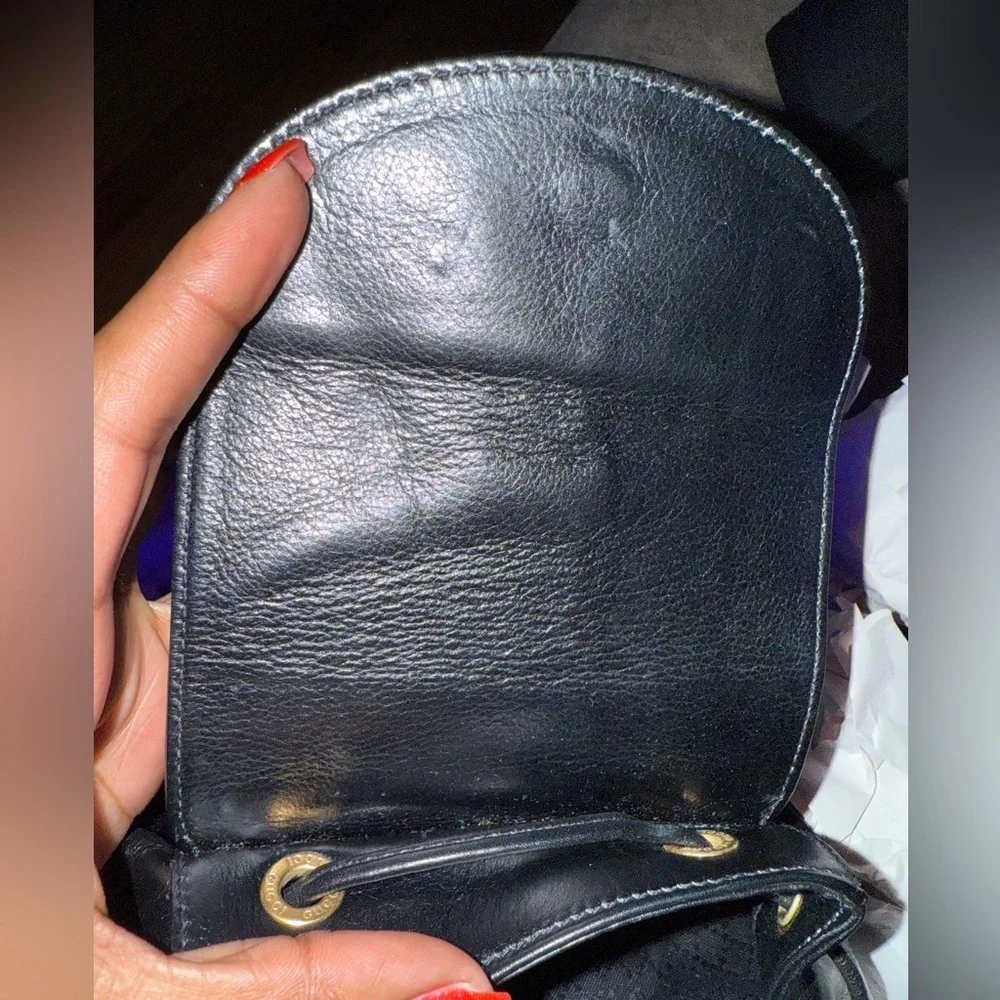 Gucci Black Leather Bamboo Mini Backpack